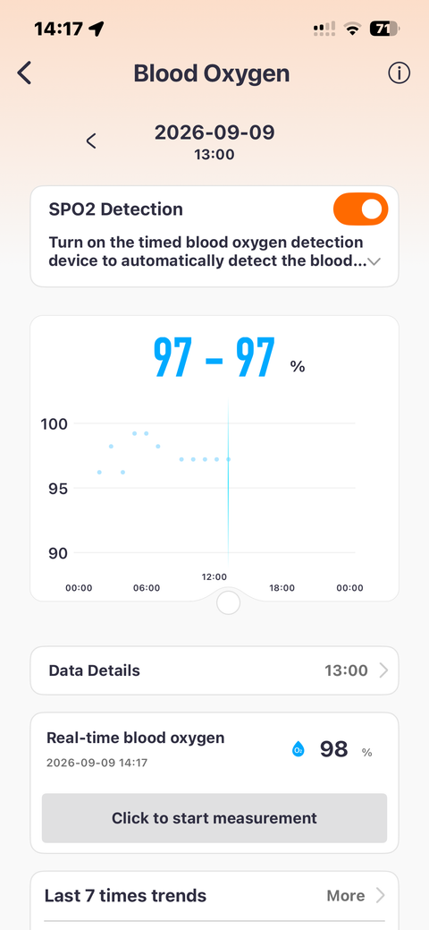 Blood oxygen — app preview
