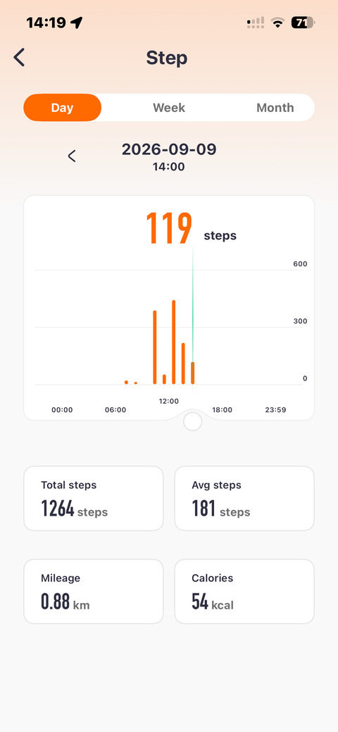 Steps & calories — app preview