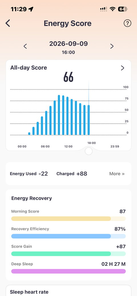 Energy score — app preview